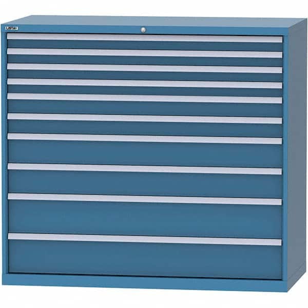 LISTA - 10 Drawer, 84 Compartment Bright Blue Steel Modular Storage Cabinet - Eagle Tool & Supply
