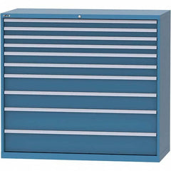 LISTA - 10 Drawer, 84 Compartment Bright Blue Steel Modular Storage Cabinet - Eagle Tool & Supply