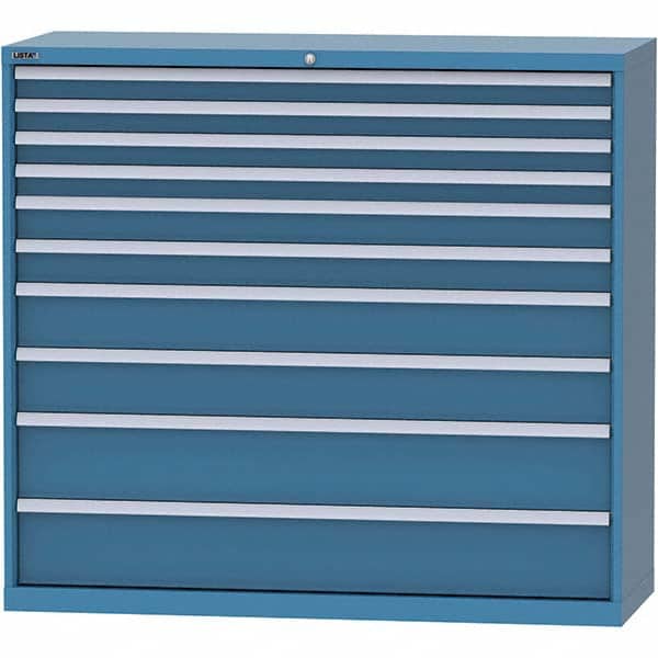 LISTA - 10 Drawer, 84 Compartment Bright Blue Steel Modular Storage Cabinet - Eagle Tool & Supply