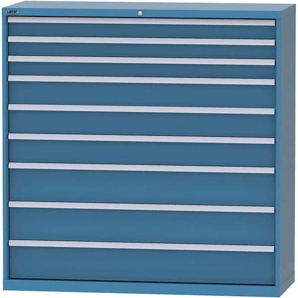 LISTA - 9 Drawer, 84 Compartment Bright Blue Steel Modular Storage Cabinet - Eagle Tool & Supply