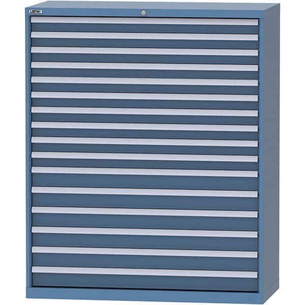 LISTA - 16 Drawer, 99 Compartment Bright Blue Steel Modular Storage Cabinet - Eagle Tool & Supply