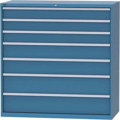 LISTA - 7 Drawer, 84 Compartment Bright Blue Steel Modular Storage Cabinet - Eagle Tool & Supply
