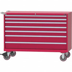 LISTA - 7 Drawer, 84 Compartment Red Steel Modular Storage Cabinet - Eagle Tool & Supply