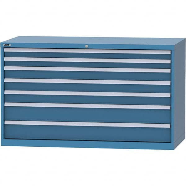 LISTA - 7 Drawer, 84 Compartment Red Steel Modular Storage Cabinet - Eagle Tool & Supply