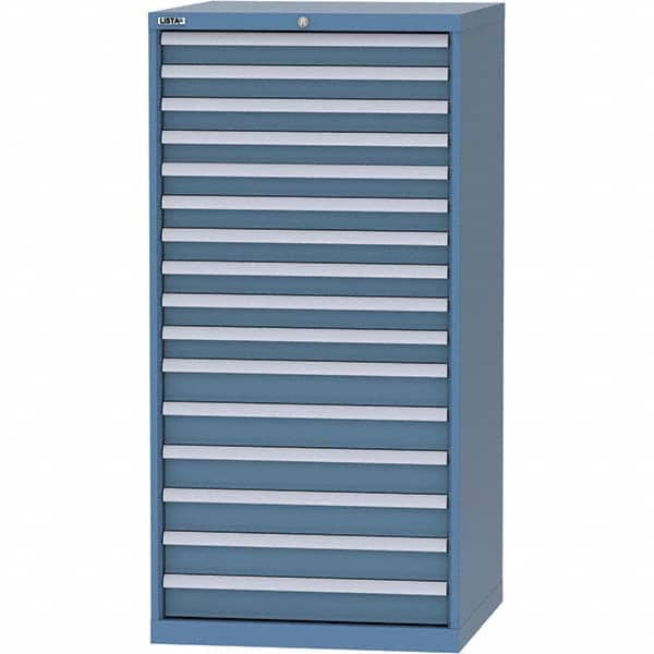 LISTA - 16 Drawer, 124 Compartment Bright Blue Steel Modular Storage Cabinet - Eagle Tool & Supply