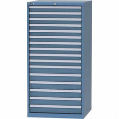 LISTA - 16 Drawer, 124 Compartment Bright Blue Steel Modular Storage Cabinet - Eagle Tool & Supply