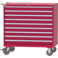 LISTA - 9 Drawer, 99 Compartment Red Steel Modular Storage Cabinet - Eagle Tool & Supply
