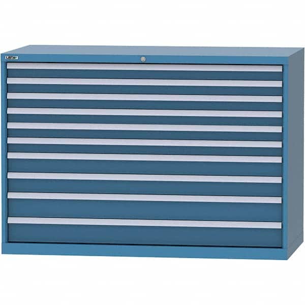 LISTA - 10 Drawer, 84 Compartment Bright Blue Steel Modular Storage Cabinet - Eagle Tool & Supply