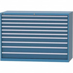 LISTA - 10 Drawer, 84 Compartment Bright Blue Steel Modular Storage Cabinet - Eagle Tool & Supply