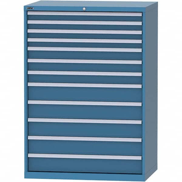 LISTA - 12 Drawer, 99 Compartment Bright Blue Steel Modular Storage Cabinet - Eagle Tool & Supply
