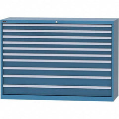 LISTA - 10 Drawer, 84 Compartment Bright Blue Steel Modular Storage Cabinet - Eagle Tool & Supply