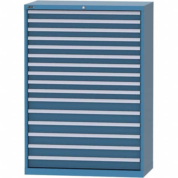 LISTA - 16 Drawer, 84 Compartment Bright Blue Steel Modular Storage Cabinet - Eagle Tool & Supply