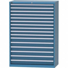 LISTA - 16 Drawer, 84 Compartment Bright Blue Steel Modular Storage Cabinet - Eagle Tool & Supply
