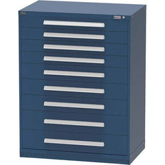Vidmar - 9 Drawer Bright Blue Steel Modular Storage Cabinet - Eagle Tool & Supply