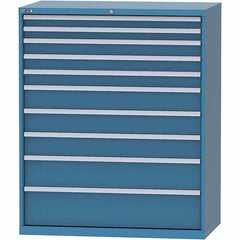 LISTA - 10 Drawer, 216 Compartment Bright Blue Steel Modular Storage Cabinet - Eagle Tool & Supply