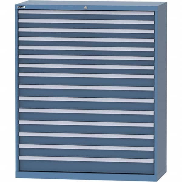 LISTA - 15 Drawer, 99 Compartment Bright Blue Steel Modular Storage Cabinet - Eagle Tool & Supply