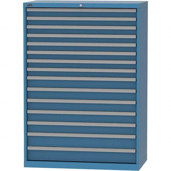 LISTA - 15 Drawer, 84 Compartment Bright Blue Steel Modular Storage Cabinet - Eagle Tool & Supply