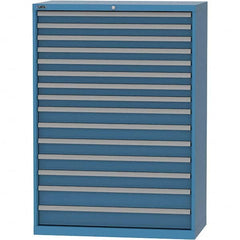 LISTA - 15 Drawer, 84 Compartment Bright Blue Steel Modular Storage Cabinet - Eagle Tool & Supply