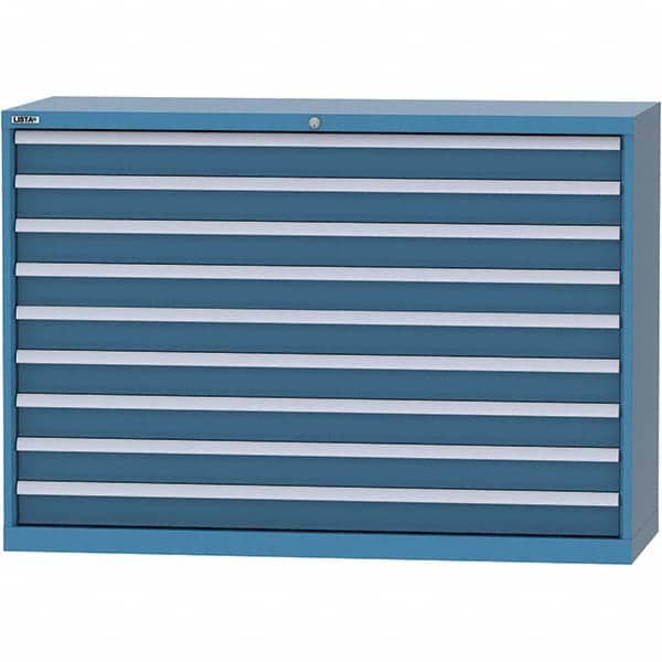 LISTA - 9 Drawer, 84 Compartment Bright Blue Steel Modular Storage Cabinet - Eagle Tool & Supply