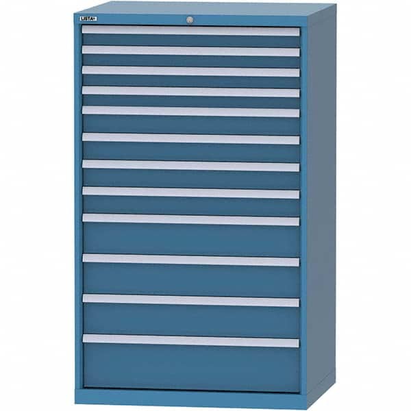 LISTA - 12 Drawer, 84 Compartment Bright Blue Steel Modular Storage Cabinet - Eagle Tool & Supply