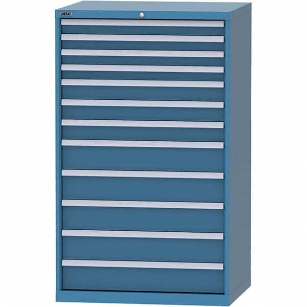 LISTA - 12 Drawer, 84 Compartment Bright Blue Steel Modular Storage Cabinet - Eagle Tool & Supply