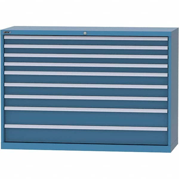 LISTA - 9 Drawer, 84 Compartment Bright Blue Steel Modular Storage Cabinet - Eagle Tool & Supply