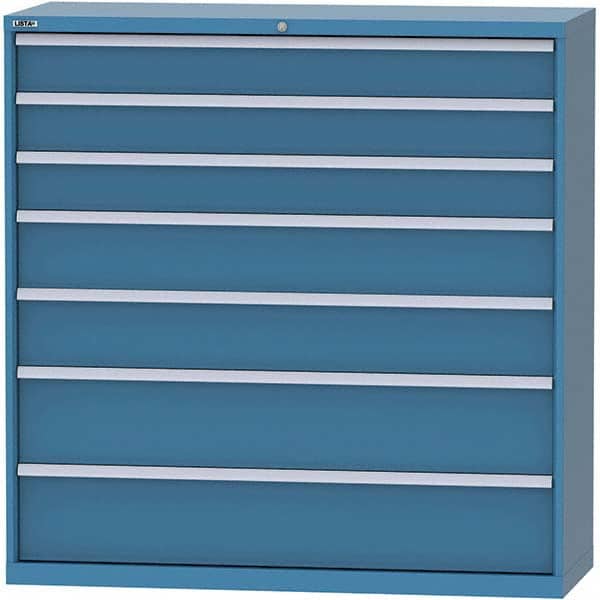 LISTA - 7 Drawer, 84 Compartment Bright Blue Steel Modular Storage Cabinet - Eagle Tool & Supply