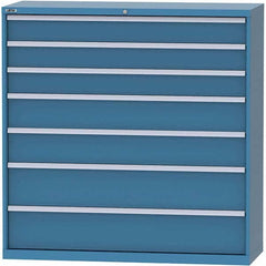 LISTA - 7 Drawer, 84 Compartment Bright Blue Steel Modular Storage Cabinet - Eagle Tool & Supply