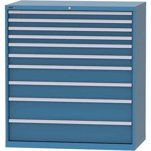 LISTA - 10 Drawer, 96 Compartment Bright Blue Steel Modular Storage Cabinet - Eagle Tool & Supply