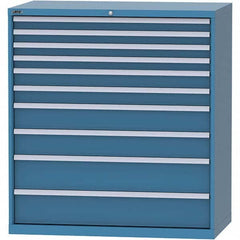 LISTA - 10 Drawer, 96 Compartment Bright Blue Steel Modular Storage Cabinet - Eagle Tool & Supply