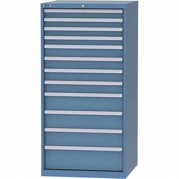LISTA - 12 Drawer, 124 Compartment Bright Blue Steel Modular Storage Cabinet - Eagle Tool & Supply