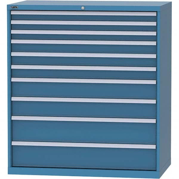 LISTA - 10 Drawer, 159 Compartment Bright Blue Steel Modular Storage Cabinet - Eagle Tool & Supply