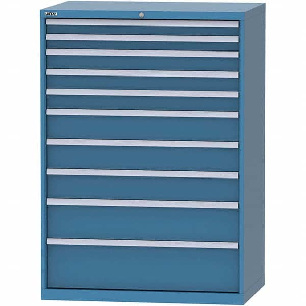 LISTA - 10 Drawer, 99 Compartment Bright Blue Steel Modular Storage Cabinet - Eagle Tool & Supply
