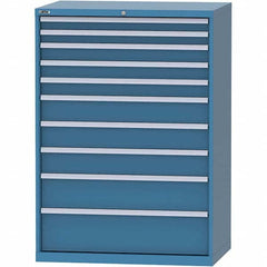 LISTA - 10 Drawer, 99 Compartment Bright Blue Steel Modular Storage Cabinet - Eagle Tool & Supply