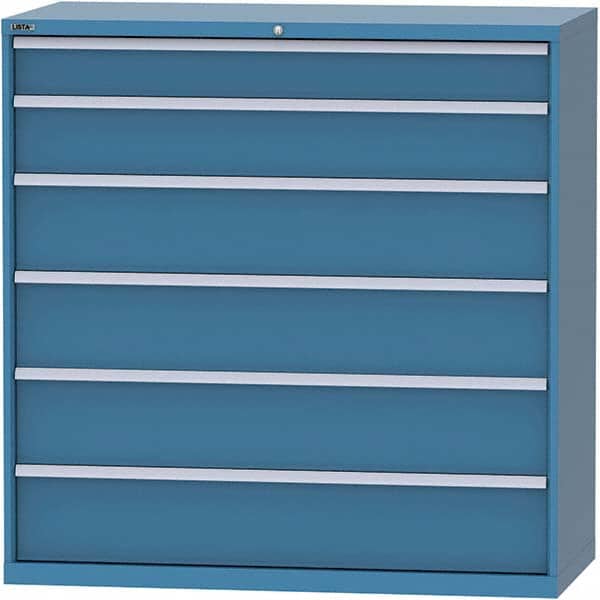 LISTA - 6 Drawer, 84 Compartment Bright Blue Steel Modular Storage Cabinet - Eagle Tool & Supply