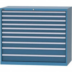 LISTA - 10 Drawer, 99 Compartment Bright Blue Steel Modular Storage Cabinet - Eagle Tool & Supply