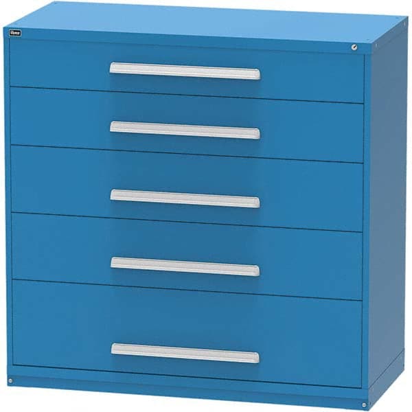 Vidmar - 5 Drawer, 45 Compartment Bright Blue Steel Modular Storage Cabinet - Eagle Tool & Supply