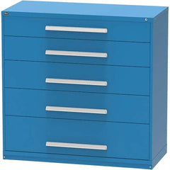 Vidmar - 5 Drawer, 45 Compartment Bright Blue Steel Modular Storage Cabinet - Eagle Tool & Supply