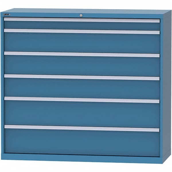 LISTA - 6 Drawer, 84 Compartment Bright Blue Steel Modular Storage Cabinet - Eagle Tool & Supply
