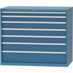 LISTA - 7 Drawer, 99 Compartment Bright Blue Steel Modular Storage Cabinet - Eagle Tool & Supply