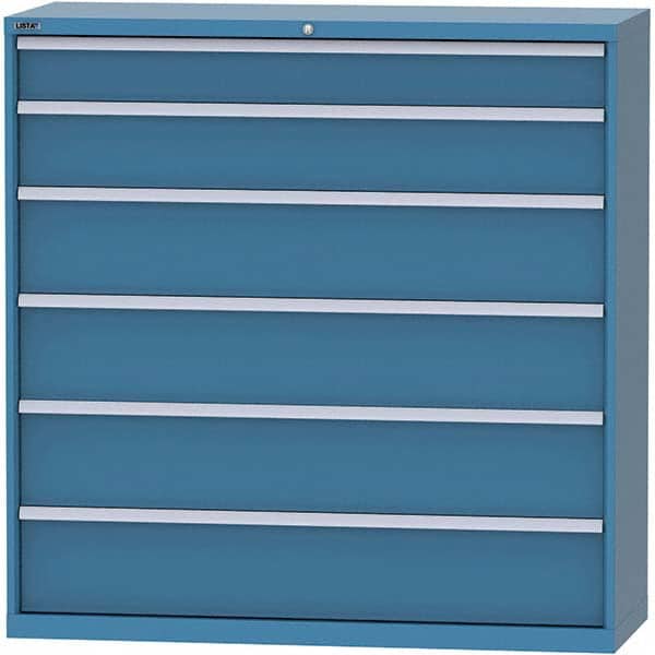 LISTA - 6 Drawer, 84 Compartment Bright Blue Steel Modular Storage Cabinet - Eagle Tool & Supply