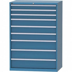 LISTA - 9 Drawer, 99 Compartment Bright Blue Steel Modular Storage Cabinet - Eagle Tool & Supply