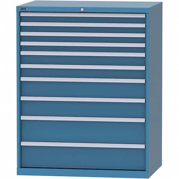LISTA - 10 Drawer, 99 Compartment Bright Blue Steel Modular Storage Cabinet - Eagle Tool & Supply