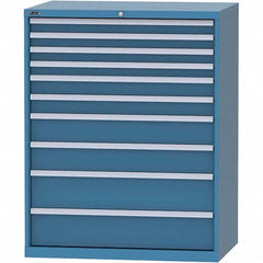 LISTA - 10 Drawer, 99 Compartment Bright Blue Steel Modular Storage Cabinet - Eagle Tool & Supply