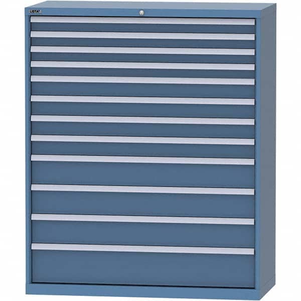 LISTA - 12 Drawer, 99 Compartment Bright Blue Steel Modular Storage Cabinet - Eagle Tool & Supply