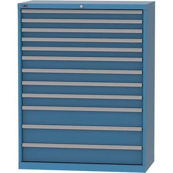 LISTA - 12 Drawer, 84 Compartment Bright Blue Steel Modular Storage Cabinet - Eagle Tool & Supply