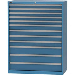 LISTA - 12 Drawer, 84 Compartment Bright Blue Steel Modular Storage Cabinet - Eagle Tool & Supply
