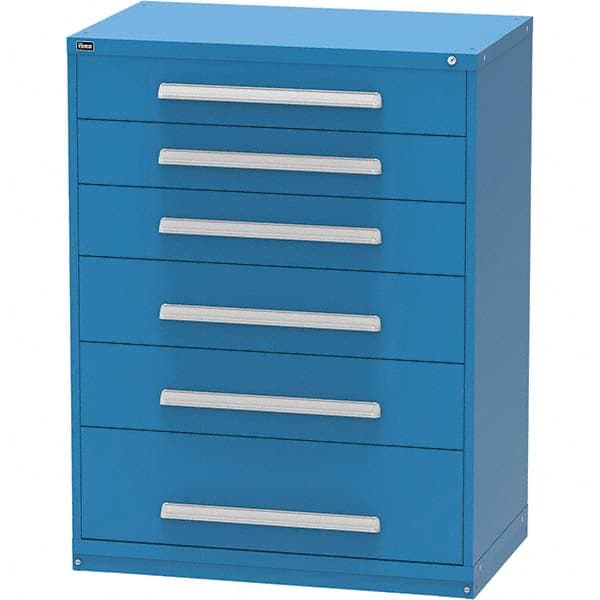 Vidmar - 6 Drawer, 45 Compartment Bright Blue Steel Modular Storage Cabinet - Eagle Tool & Supply