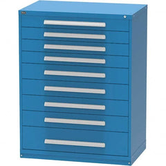 Vidmar - 9 Drawer, 45 Compartment Bright Blue Steel Modular Storage Cabinet - Eagle Tool & Supply