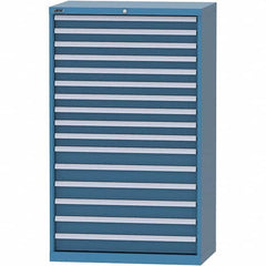 LISTA - 16 Drawer, 84 Compartment Bright Blue Steel Modular Storage Cabinet - Eagle Tool & Supply